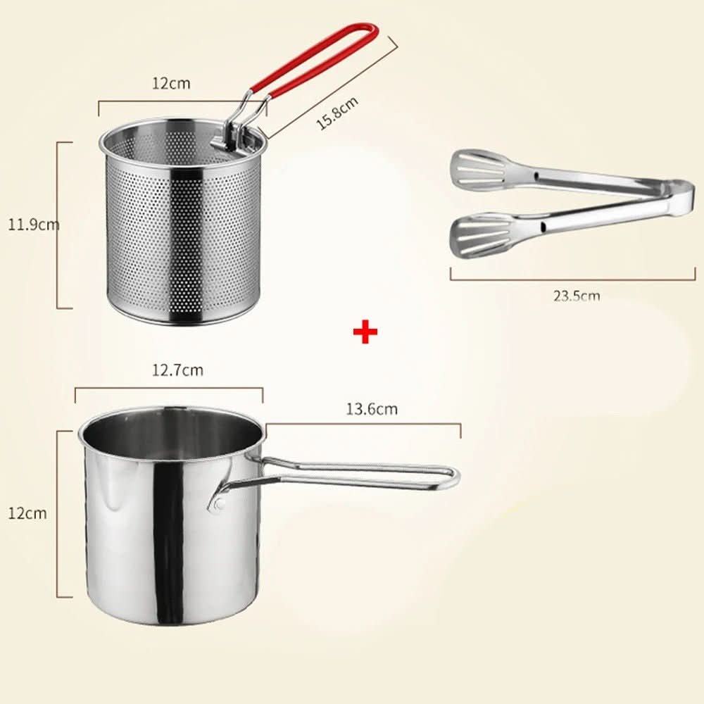 SMARTFRY POT - Friggitrice in acciaio inox con manico anti-scottatura e design a risparmio d'olio per una cottura sicura ed efficiente