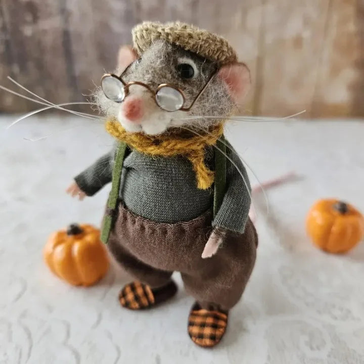 Topo in feltro fatto a mano | Decorazione natalizia & idea regalo | Feltro di lana e tessuto | Sostenibile