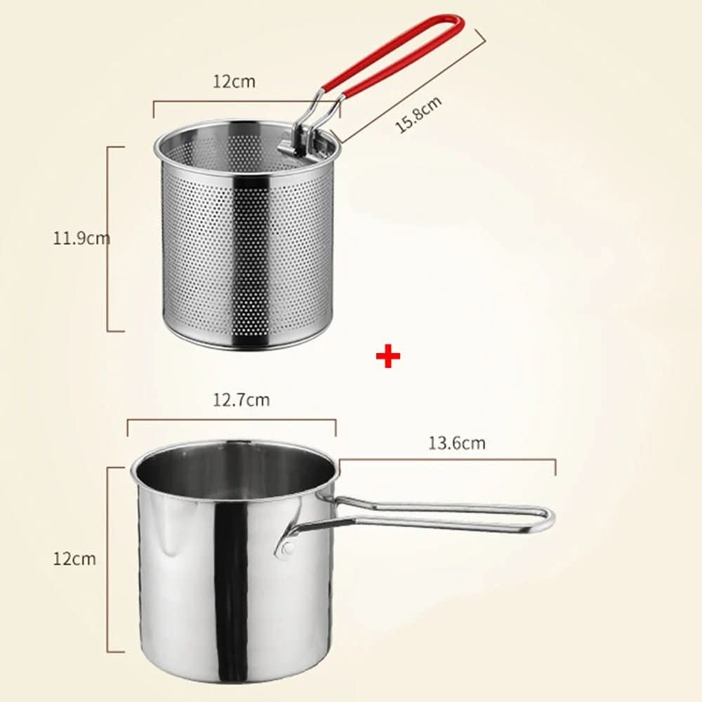 SMARTFRY POT - Friggitrice in acciaio inox con manico anti-scottatura e design a risparmio d'olio per una cottura sicura ed efficiente