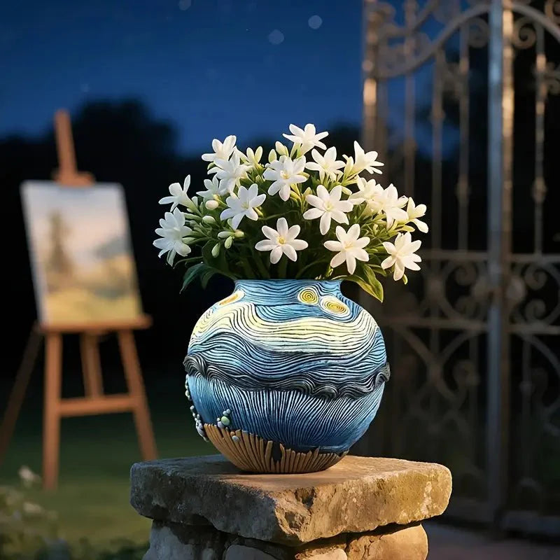 Vaso Decorativo Rotondo con Motiv di Pittura