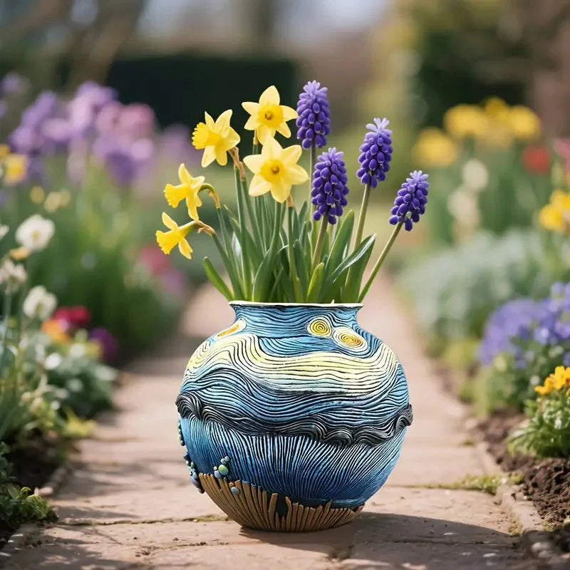 Vaso Decorativo Rotondo con Motiv di Pittura