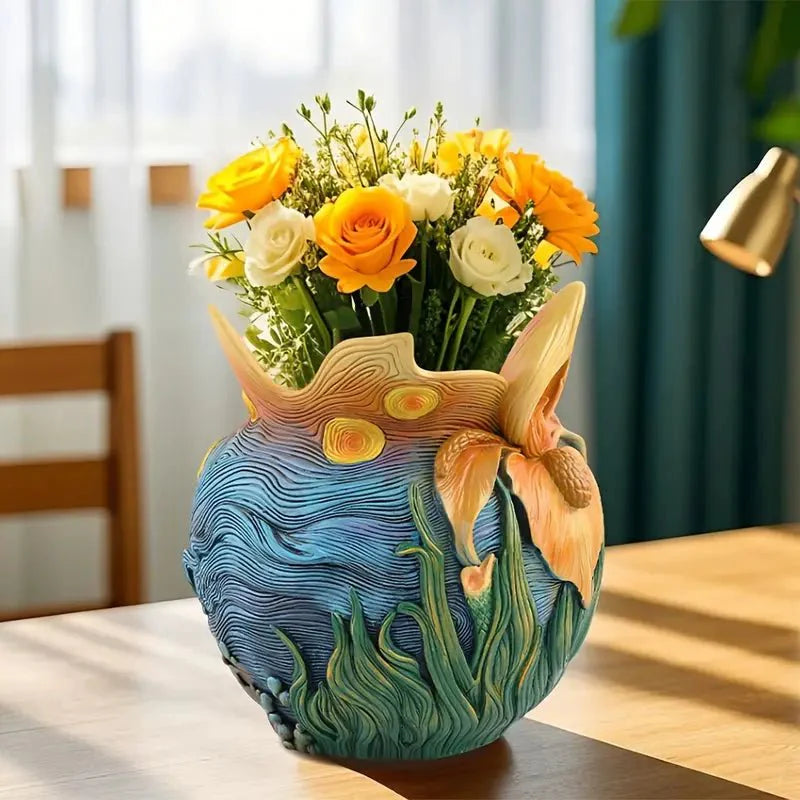 Vaso Decorativo Rotondo con Motiv di Pittura