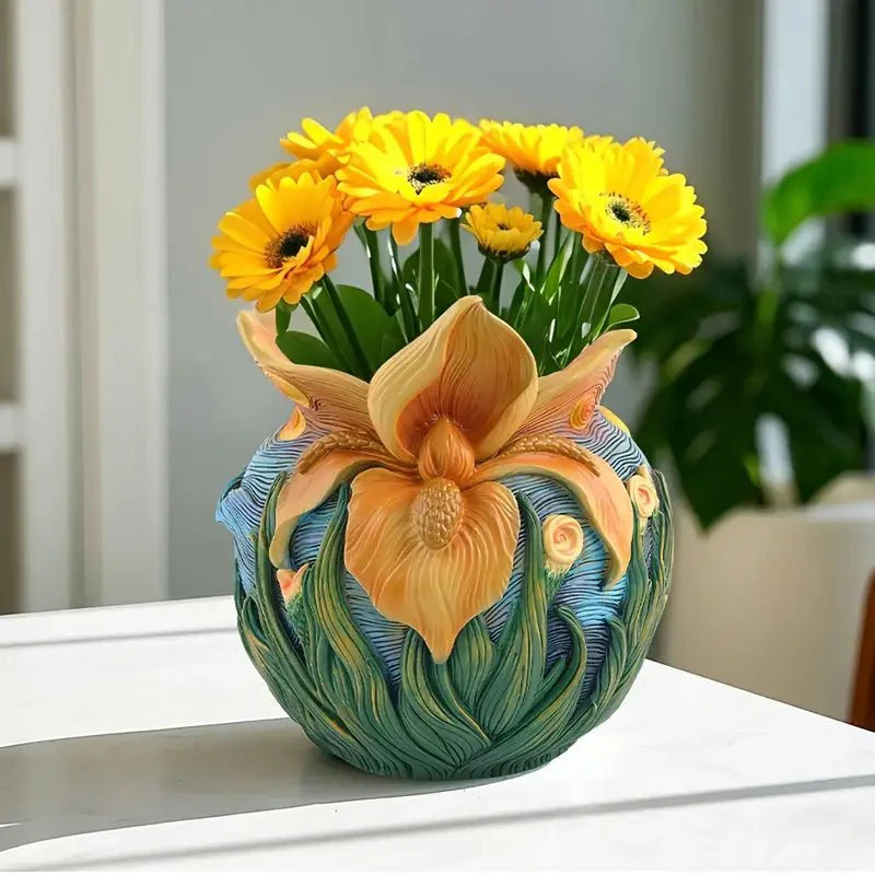 Vaso Decorativo Rotondo con Motiv di Pittura