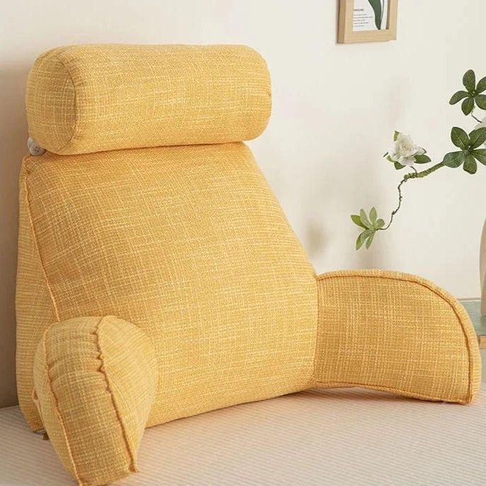 Deluxe Multi-Position Backrest Pillow With Arms & Headrest