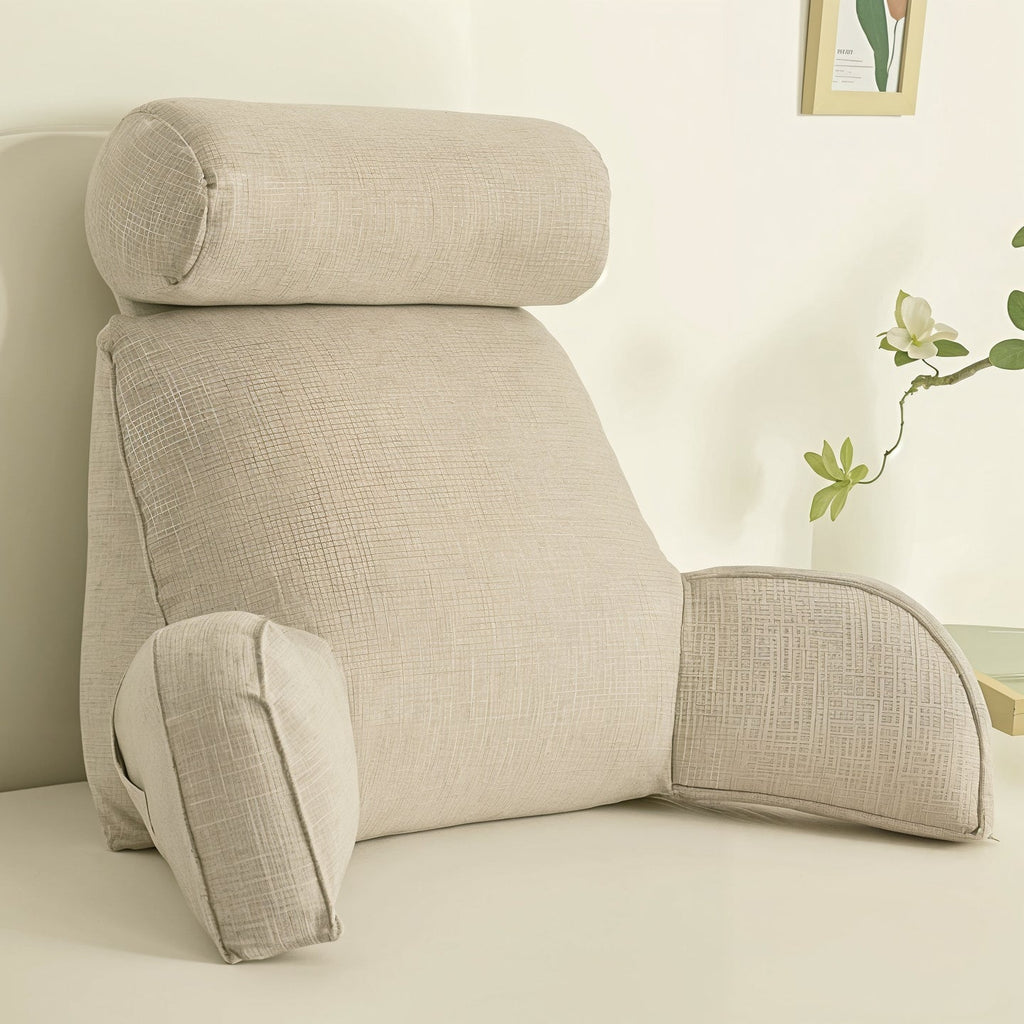Deluxe Multi-Position Backrest Pillow With Arms & Headrest