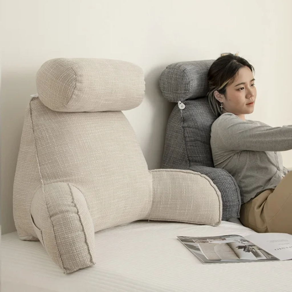 Deluxe Multi-Position Backrest Pillow With Arms & Headrest