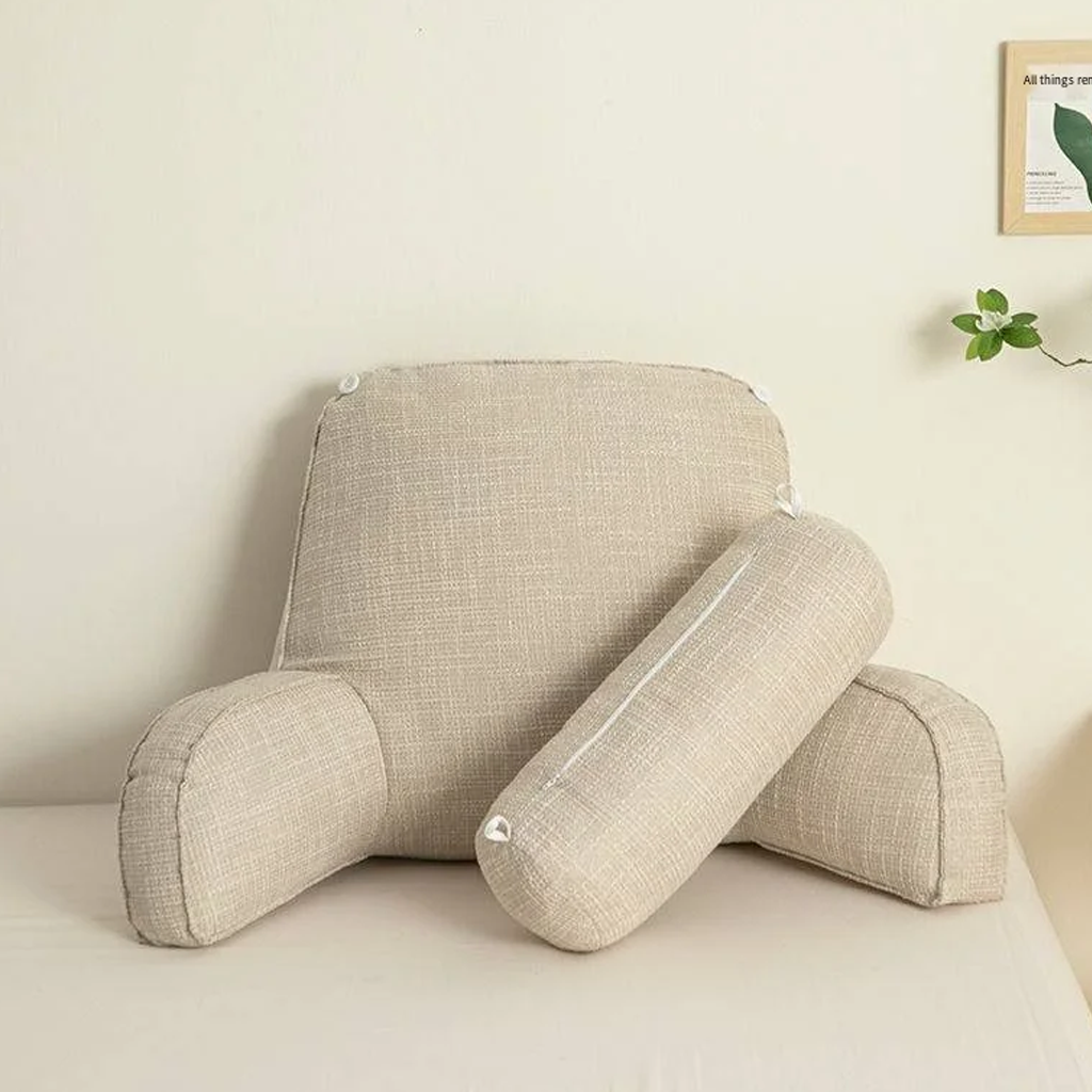 Deluxe Multi-Position Backrest Pillow With Arms & Headrest