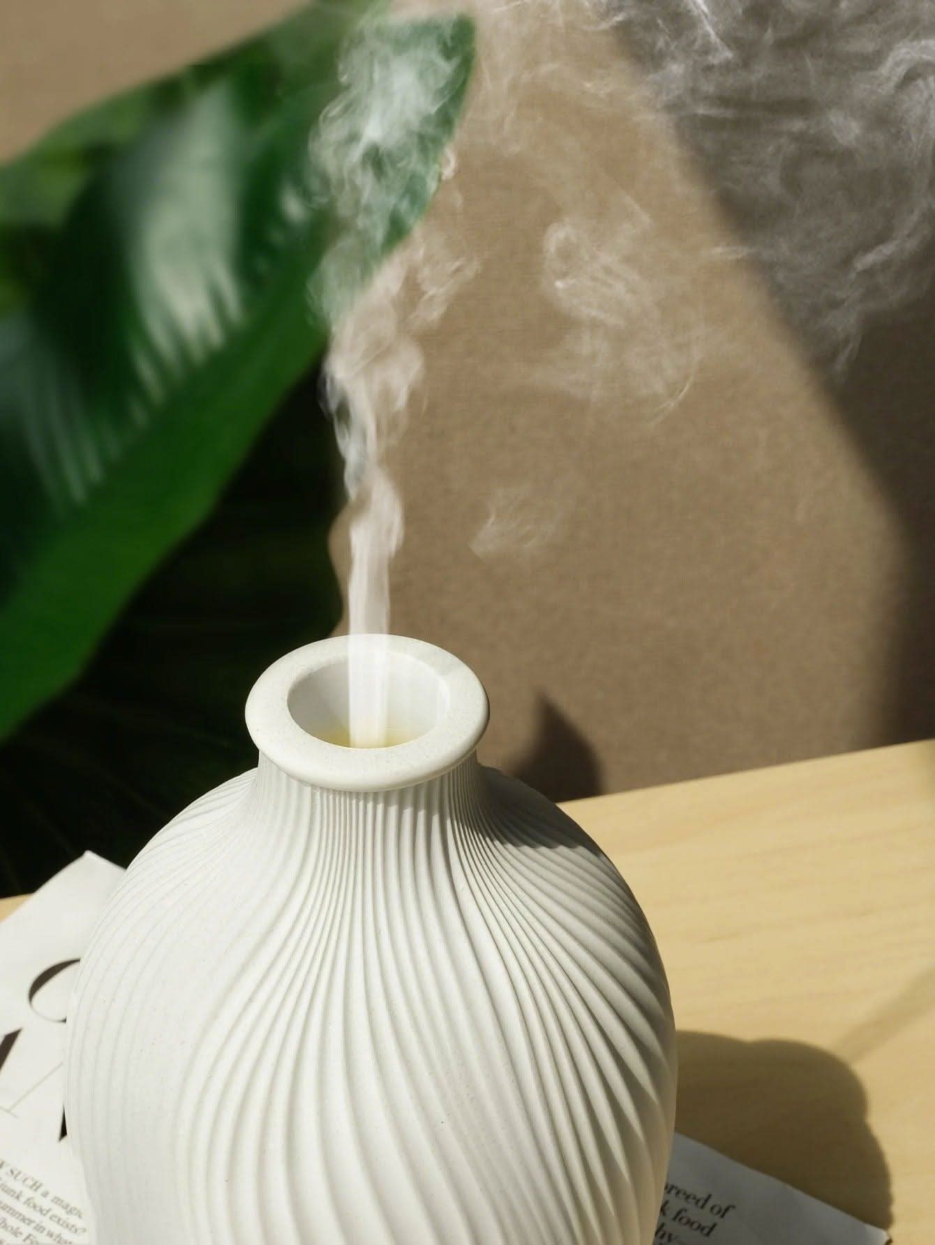 Umidificatore per Oli Essenziali a Forma di Vaso Boho – Diffusore Ultrasonico in Poliresina