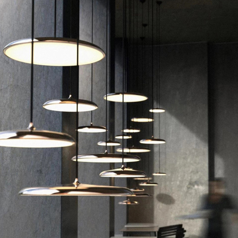Scandinavian Style Pendant Light with LED, Metal & Acrylic