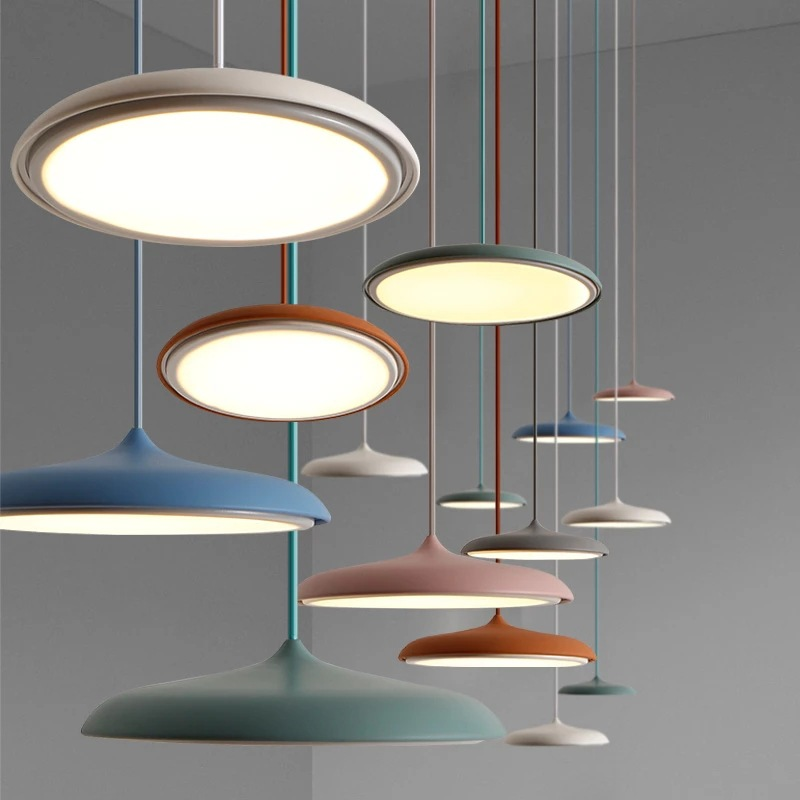Scandinavian Style Pendant Light with LED, Metal & Acrylic