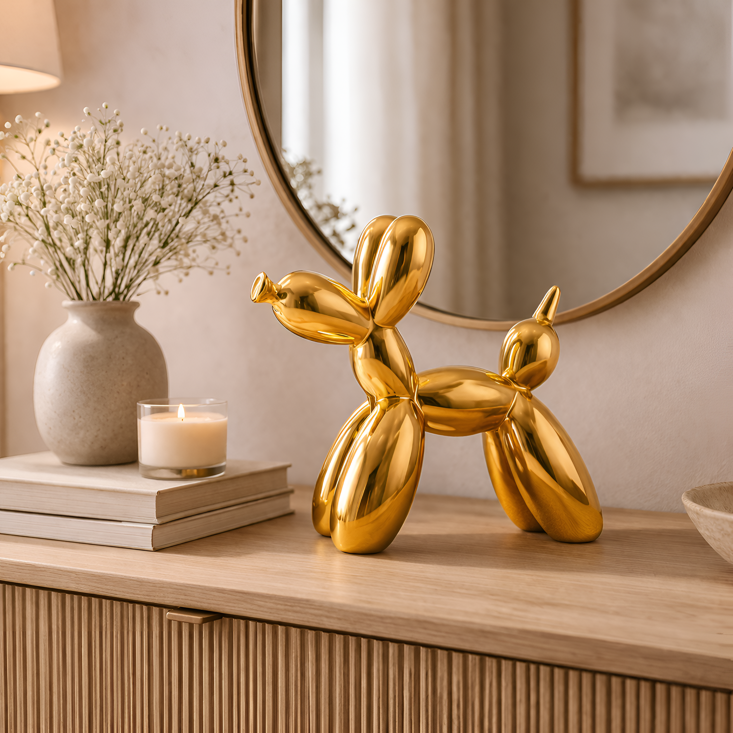 Henry - Elemento decorativo moderno in ceramica a forma di cane-palloncino