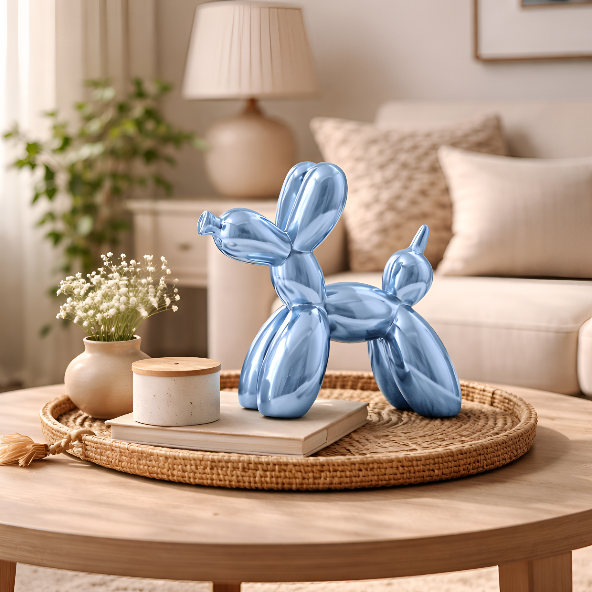Henry - Elemento decorativo moderno in ceramica a forma di cane-palloncino