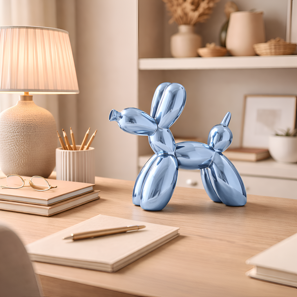 Henry - Elemento decorativo moderno in ceramica a forma di cane-palloncino