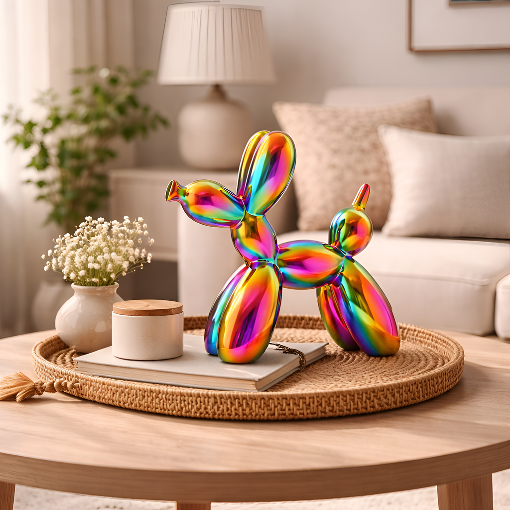 Henry - Elemento decorativo moderno in ceramica a forma di cane-palloncino