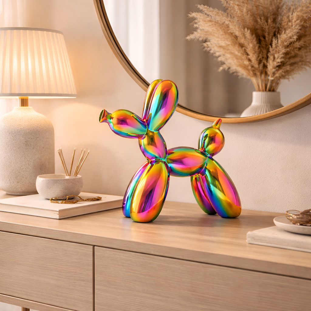 Henry - Elemento decorativo moderno in ceramica a forma di cane-palloncino
