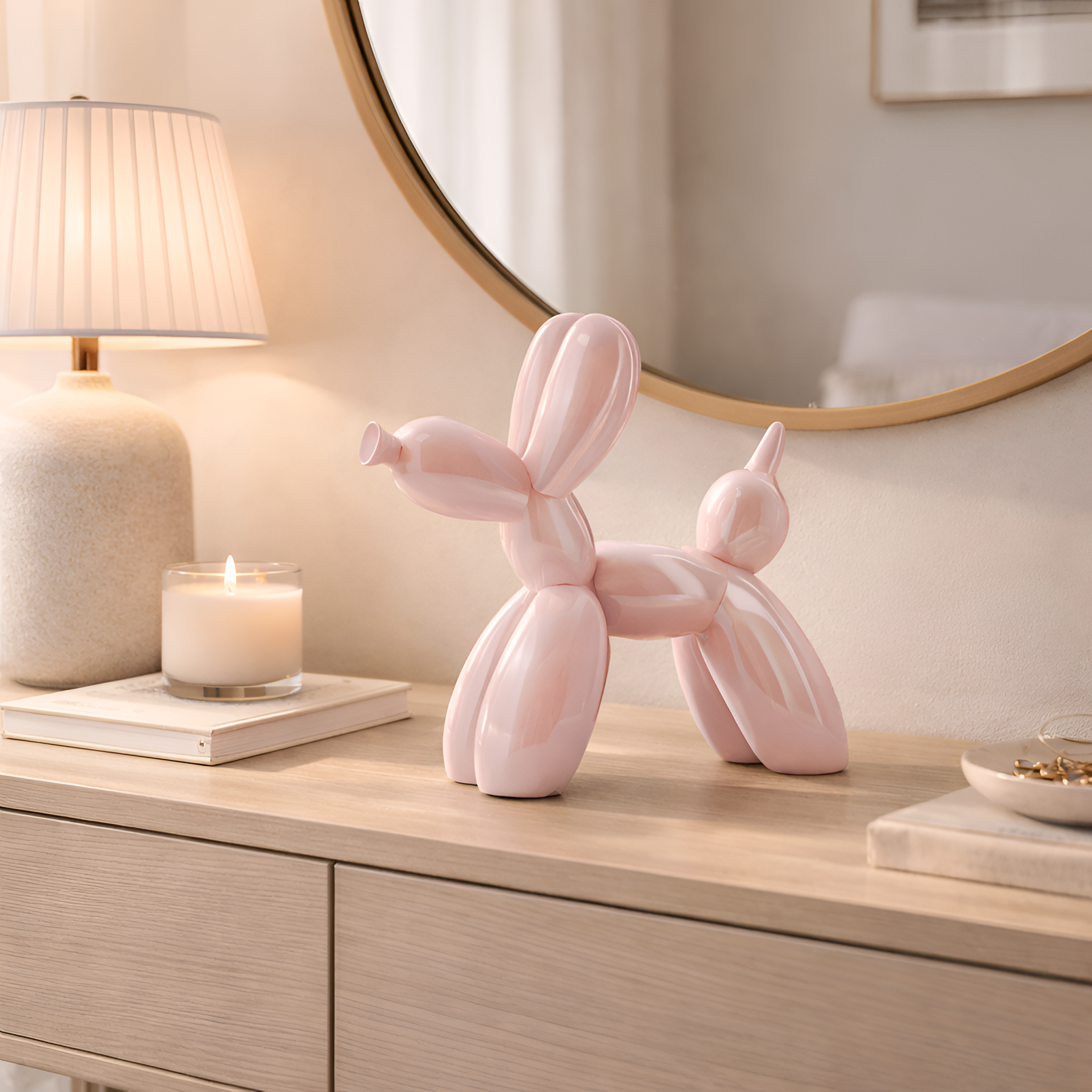 Henry - Elemento decorativo moderno in ceramica a forma di cane-palloncino