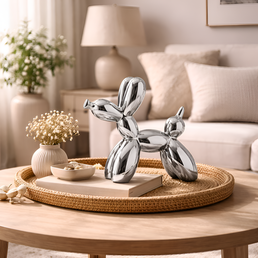 Henry - Elemento decorativo moderno in ceramica a forma di cane-palloncino
