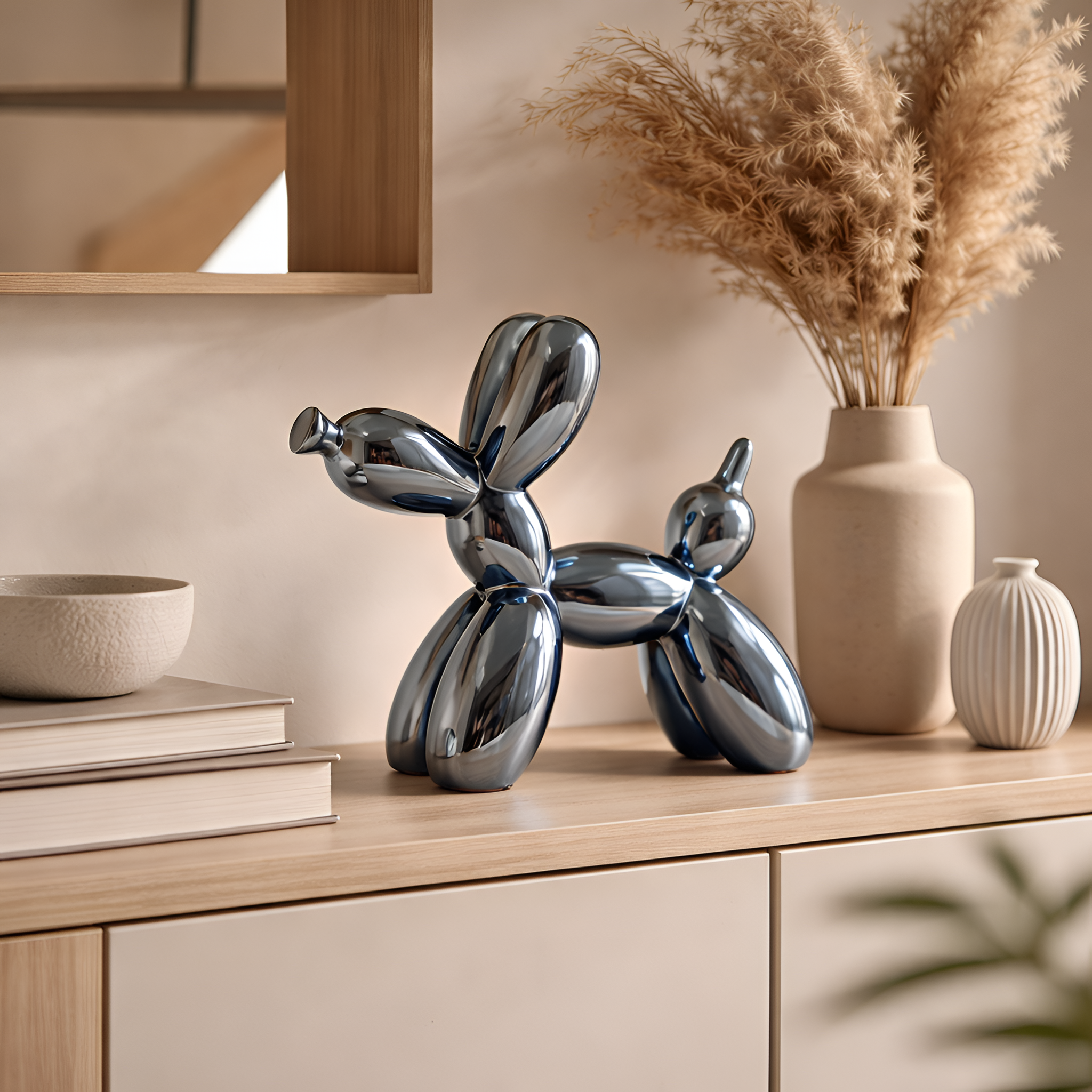 Henry - Elemento decorativo moderno in ceramica a forma di cane-palloncino