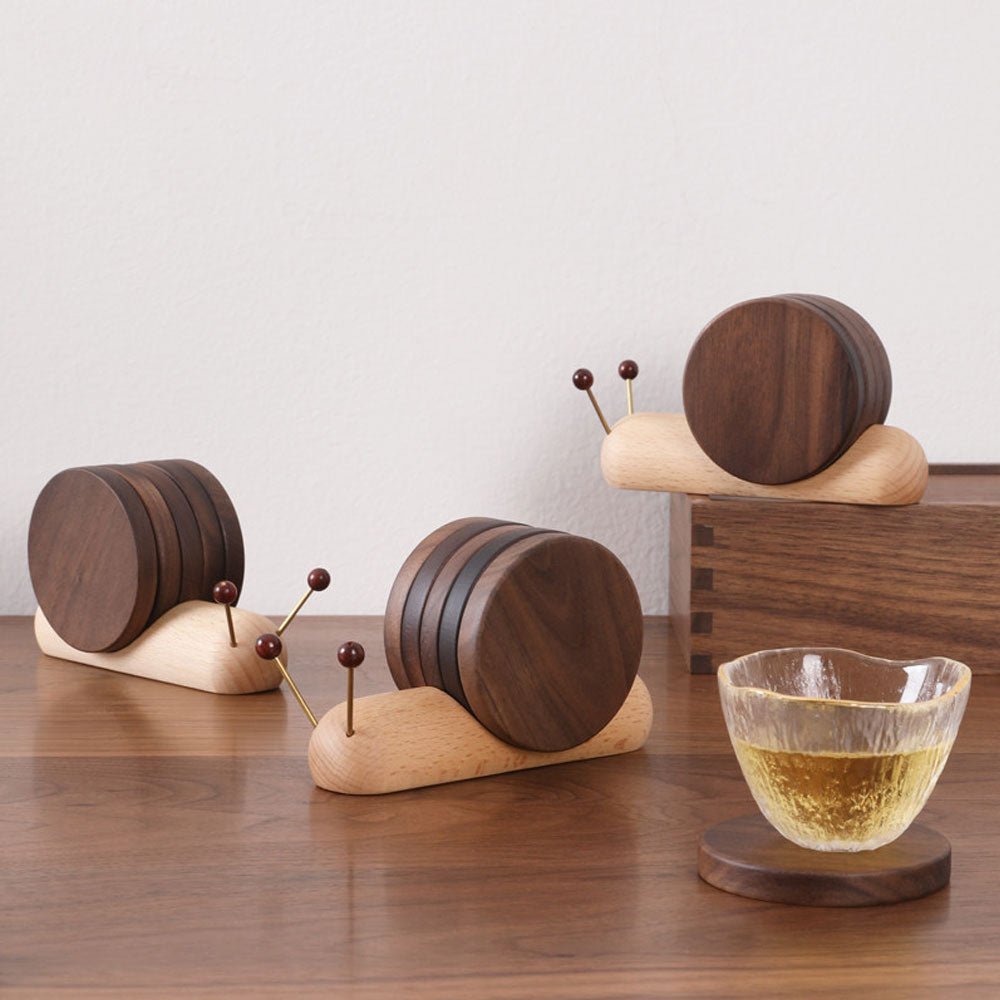 Set di sottobicchieri a forma di lumaca - Un fascino unico - Decora le pause caffè - Elegante e funzionale