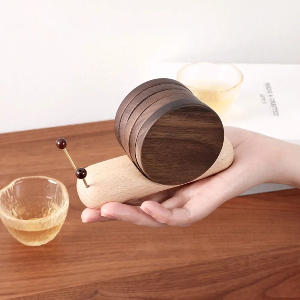 Set di sottobicchieri a forma di lumaca - Un fascino unico - Decora le pause caffè - Elegante e funzionale
