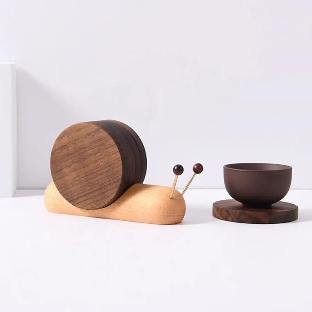 Set di sottobicchieri a forma di lumaca - Un fascino unico - Decora le pause caffè - Elegante e funzionale