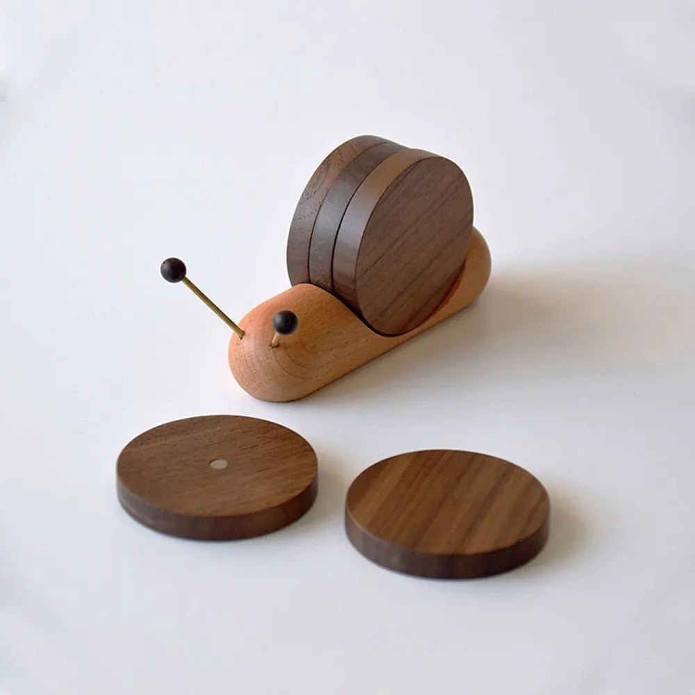 Set di sottobicchieri a forma di lumaca - Un fascino unico - Decora le pause caffè - Elegante e funzionale