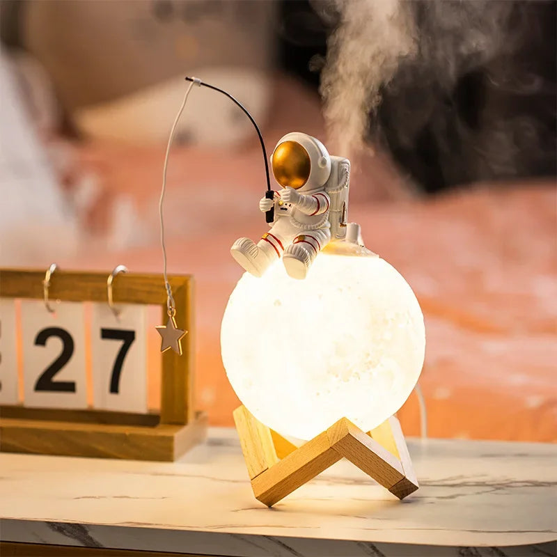 Lampada Luna Astronauta 3D con luce notturna LED, Controllo touch dimmerabile e decorazione per camerette