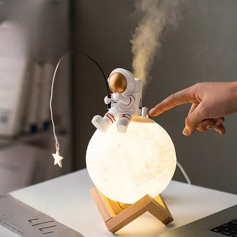 Lampada Luna Astronauta 3D con luce notturna LED, Controllo touch dimmerabile e decorazione per camerette