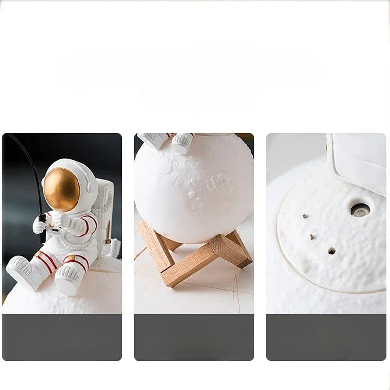 Lampada Luna Astronauta 3D con luce notturna LED, Controllo touch dimmerabile e decorazione per camerette