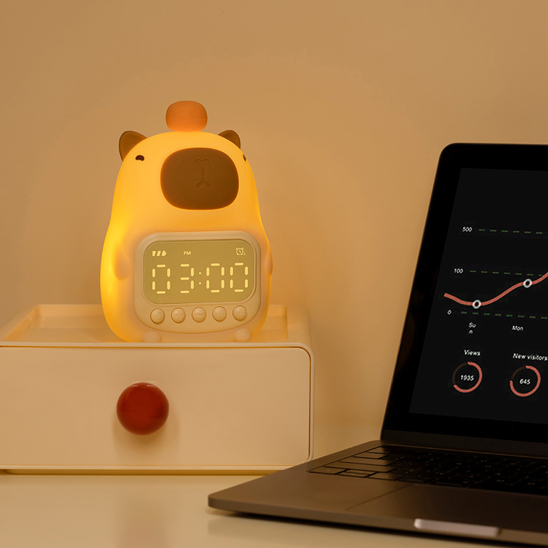 Carinissima Lampada Notturna LED Capybara – Sveglia per Bambini & Lampada Notturna per Camera da Letto