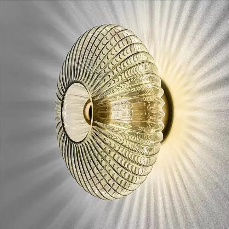 NimbusFlux - Lampada da parete in vetro con luce ondulata