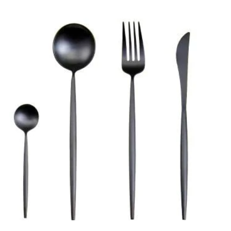 SET DI POSATE LUSSUOSE IN ACCIAIO INOSSIDABILE 24 PEZZI ORO-ARGENTO
