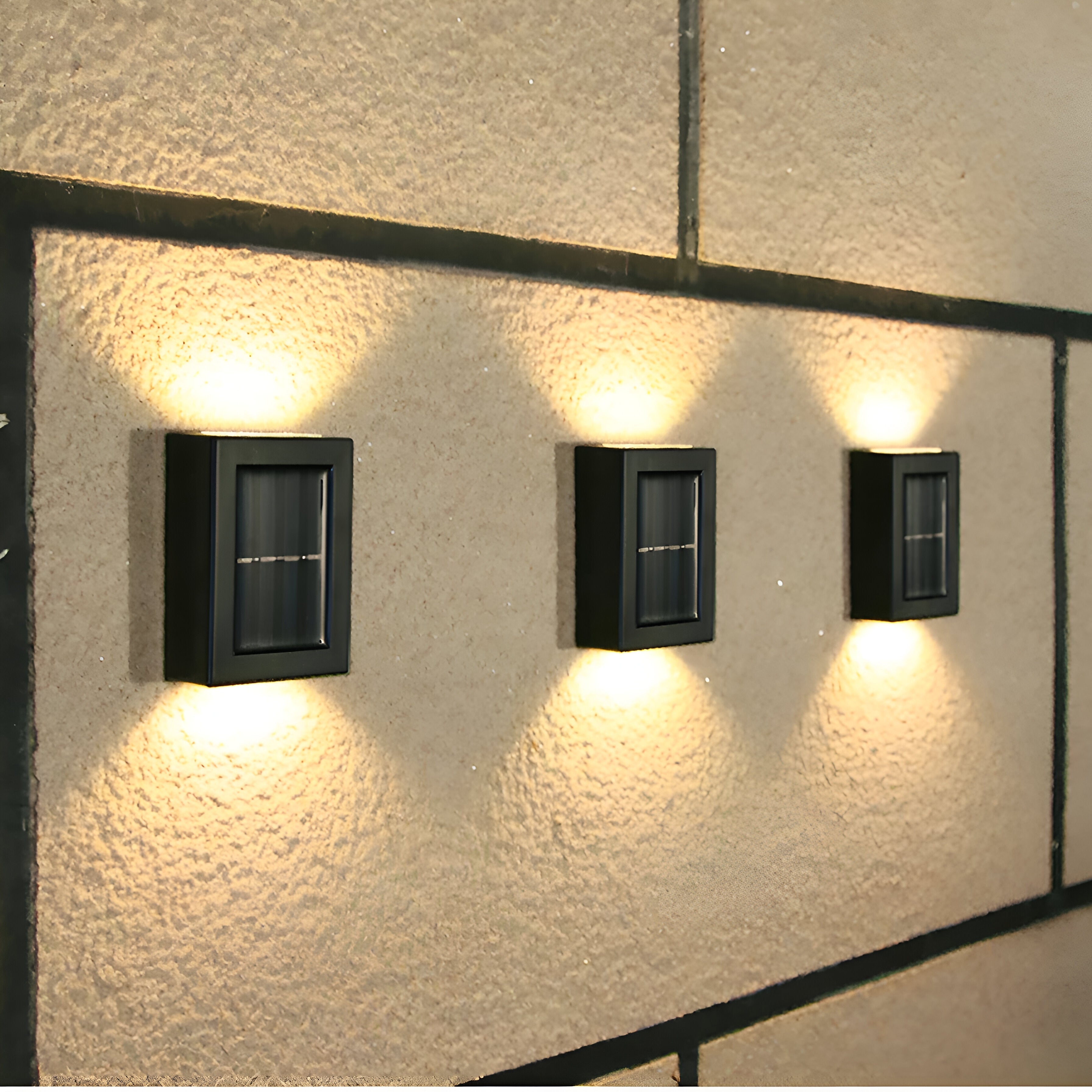 Lampada da esterno solare LED IP65 impermeabile Nera