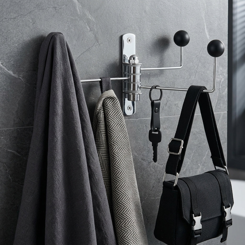 Gancio da muro girevole con punte a sfera