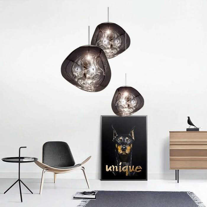 Lampada da soffitto LED in acrilico dinamico con finitura a specchio