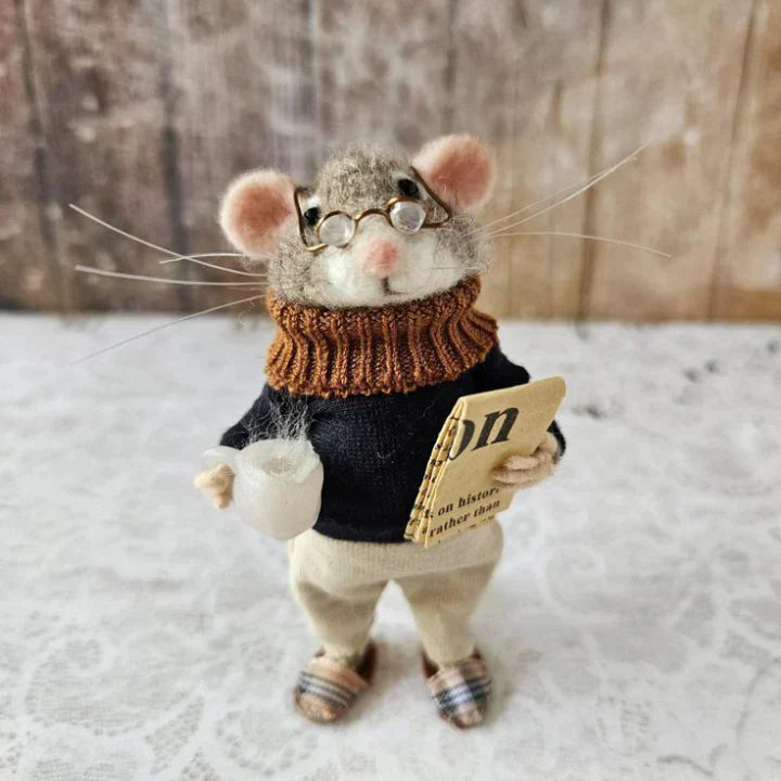 Topo in feltro fatto a mano | Decorazione natalizia & idea regalo | Feltro di lana e tessuto | Sostenibile