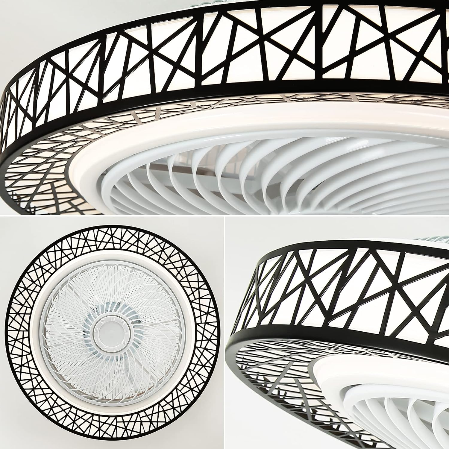 Ralo | Ventilatore da soffitto a profilo basso con telecomando, luce LED a 3 colori e timer per soggiorno e camera da letto