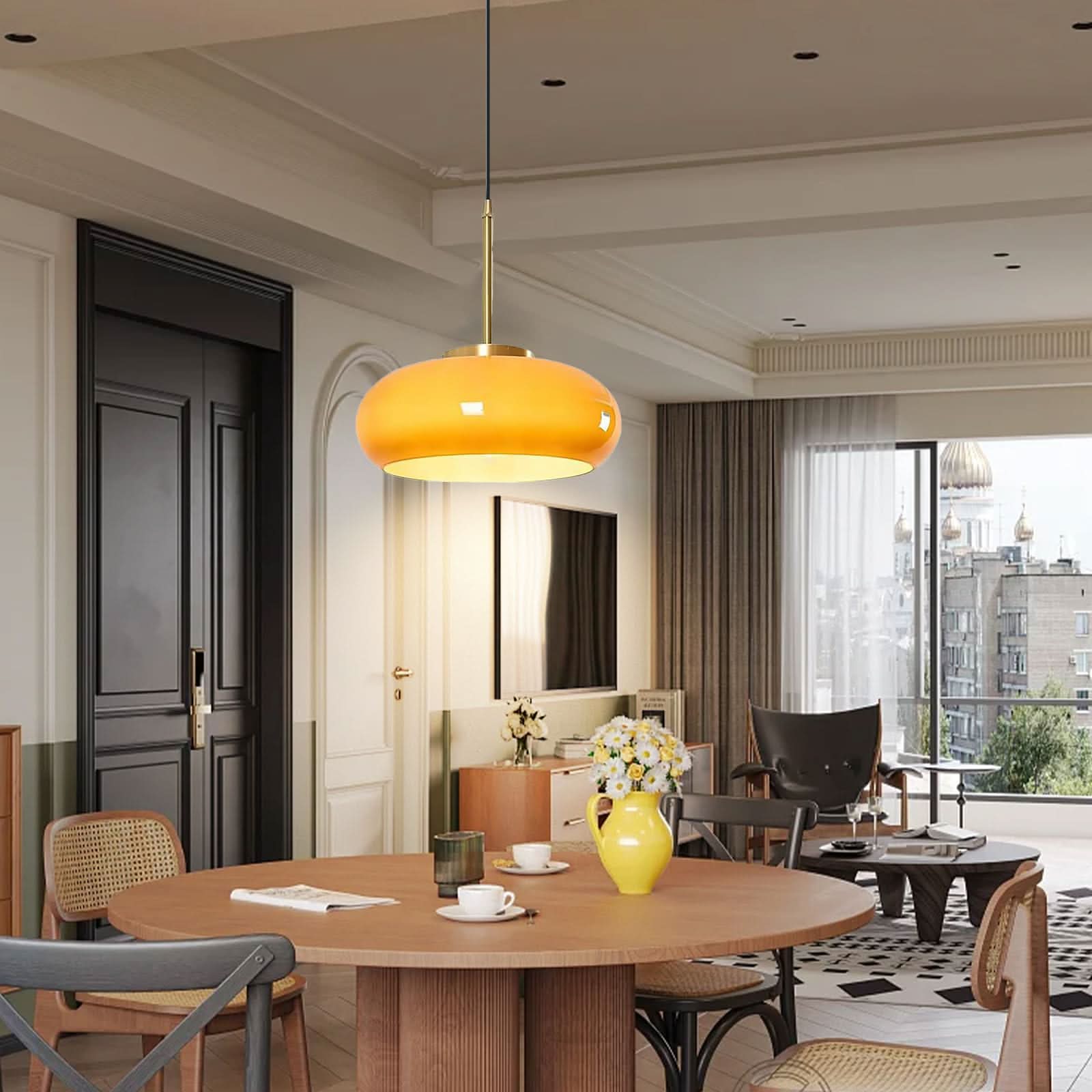 Lampada a Sospensione in Vetro – Lampada Moderna Dimmerabile a Forma di Pane
