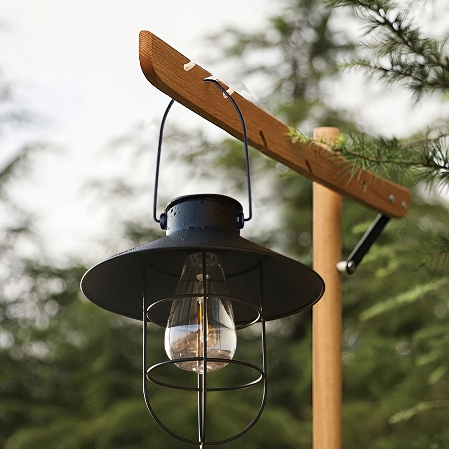 Set di 2 Lanterne Solari Retro – Lampade Vintage per Giardino e Balcone