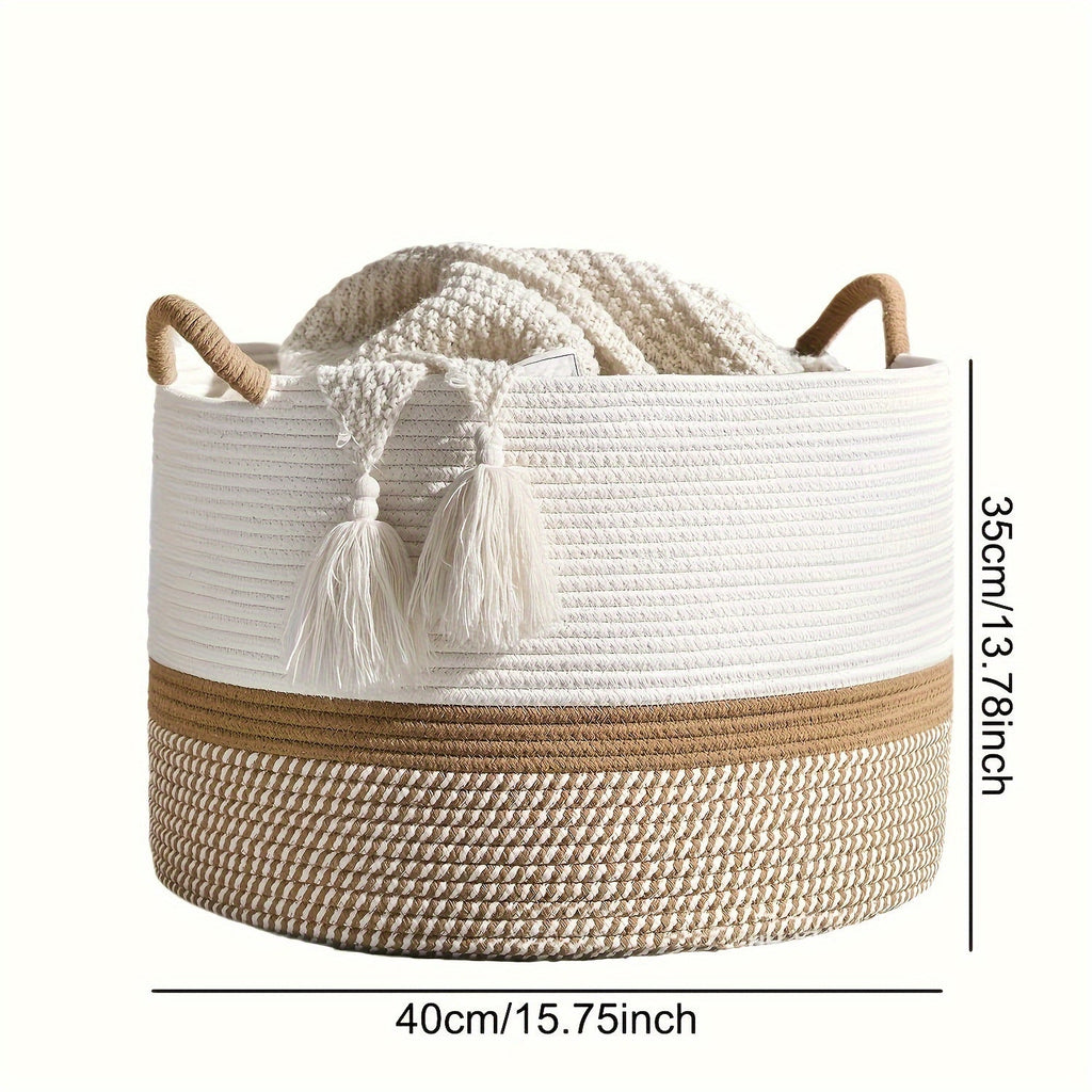 Cesto in Cotone Boho - Soluzione Elegante e Pratica