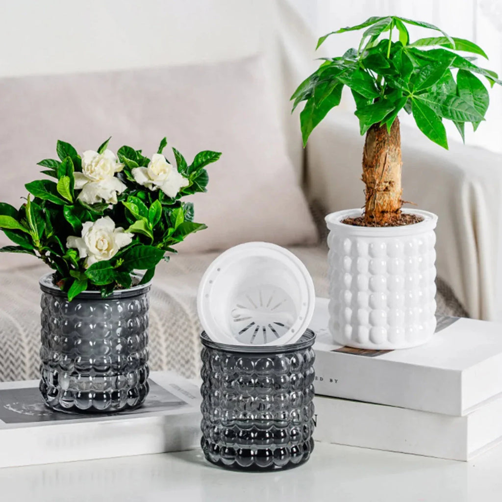ECOBLOOM – Vaso per Fiori Idroponico Autoirrigante Eco-Friendly per Decorazione Moderna della Casa