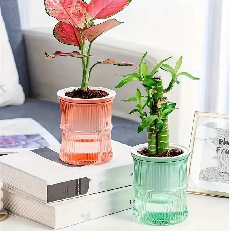 ECOROOT – Vaso da Interno Autoirrigante Ecologico con Design a Doppio Strato