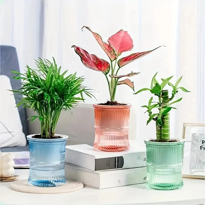 ECOROOT – Vaso da Interno Autoirrigante Ecologico con Design a Doppio Strato