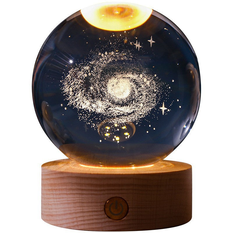 Lampada notturna a sfera di cristallo 3D