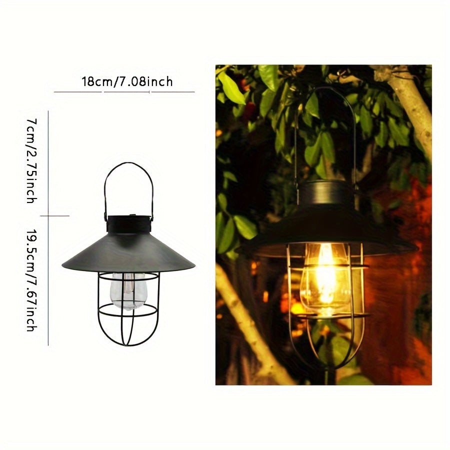 Set di 2 Lanterne Solari Retro – Lampade Vintage per Giardino e Balcone
