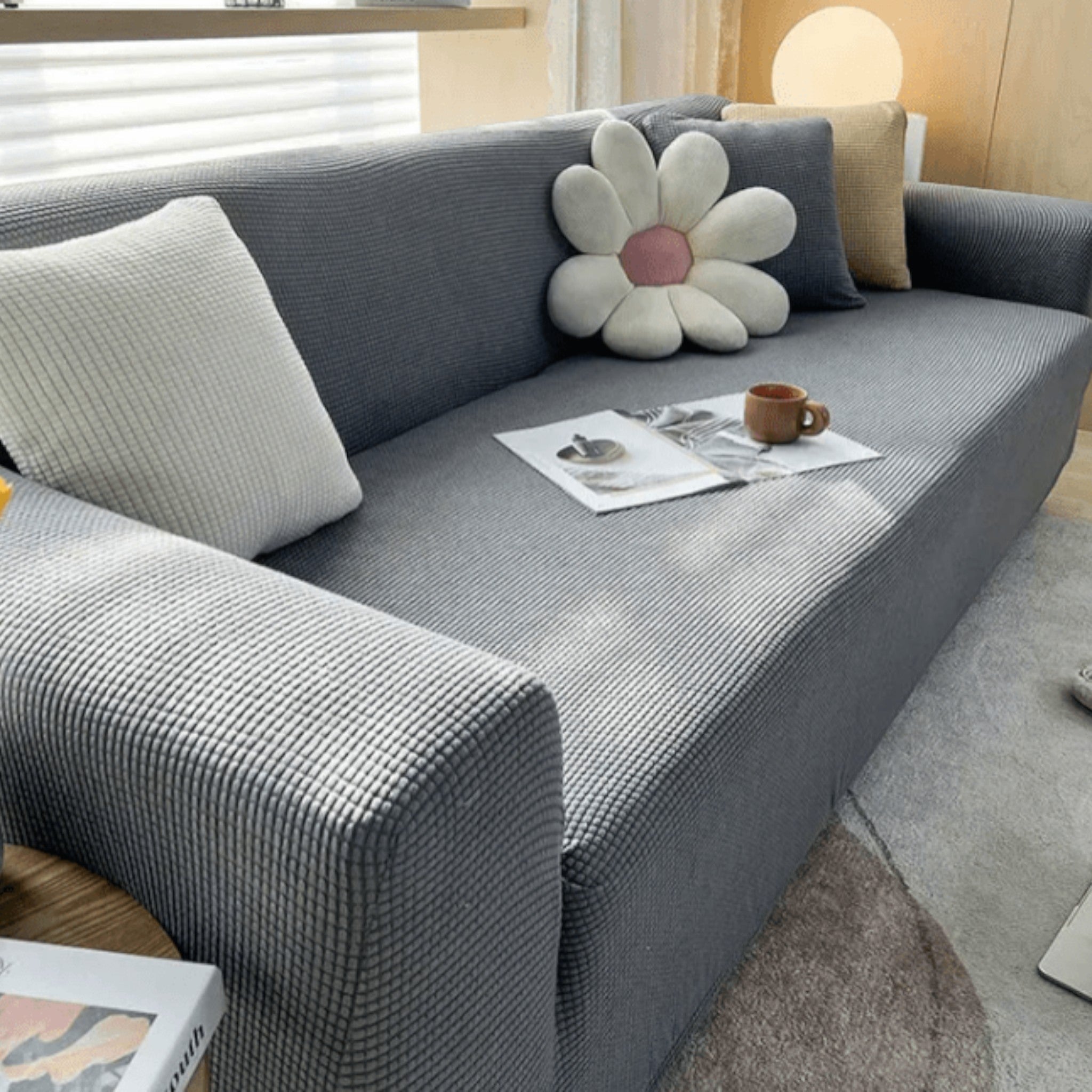 Copertura elastica per divano con superficie strutturata per mobili imbottiti
