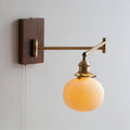 Lampada da Parete in Ceramica con Piastra in Legno