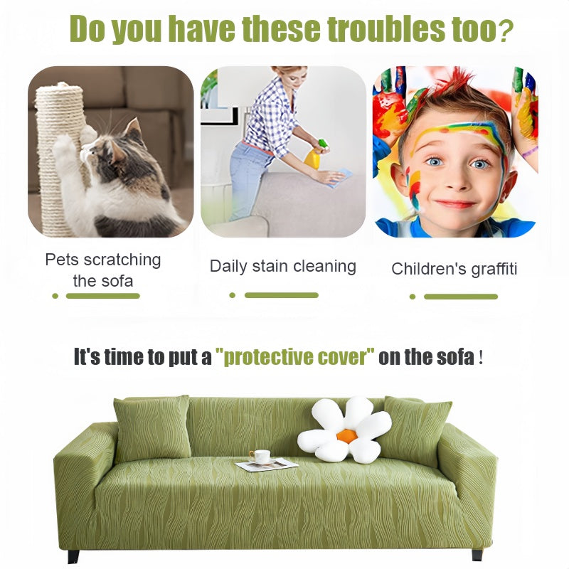 Premium Jacquard Thicken Sofa Cover - Anti-Scratch & Stretch