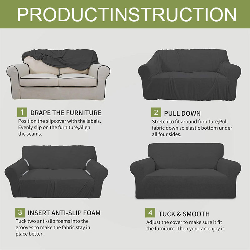 Premium Jacquard Thicken Sofa Cover - Anti-Scratch & Stretch