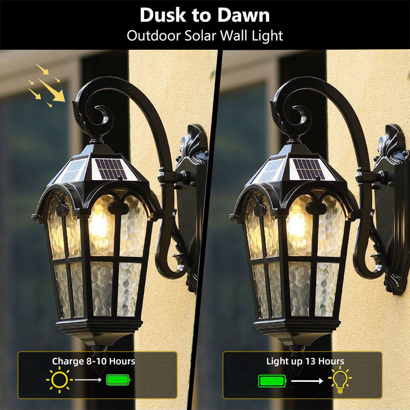 Luce da Parete Solare Vintage da Esterno con Telecomando